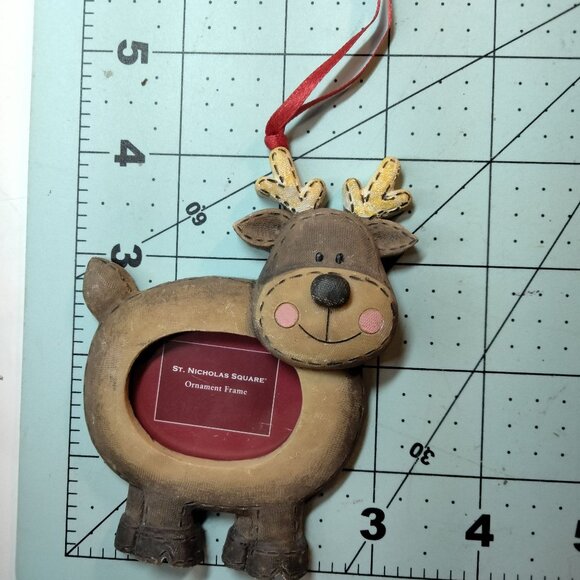 St Nicholas Square Holiday Frame Ornaments  Reindeer Snowman Santa Lot 3 - Picture 6 of 13